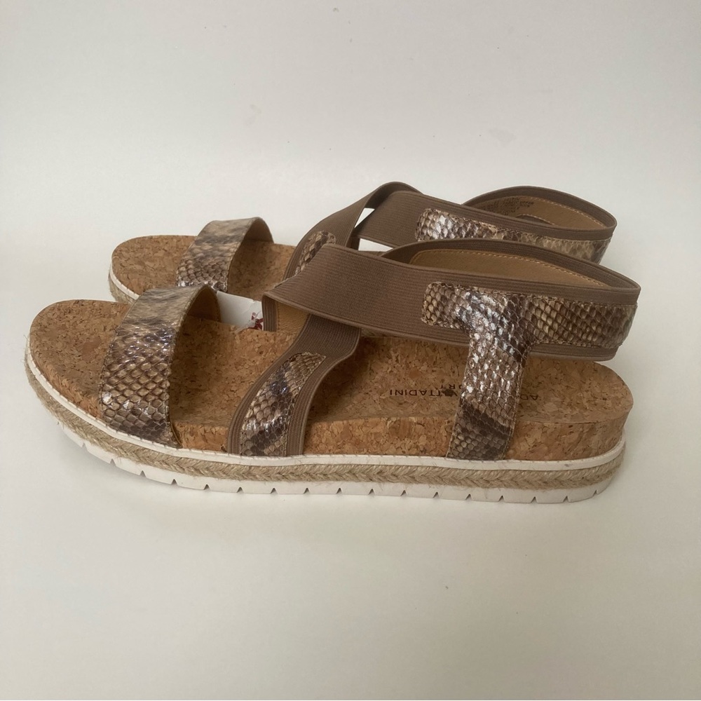 Adrienne Vittadini Sport Snake Skin Print Wedge Slip On Sandals